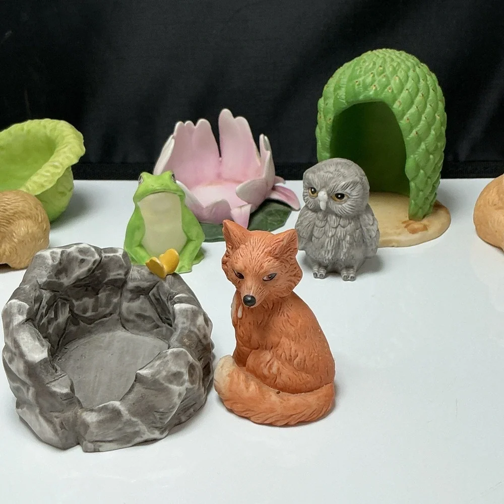 VTG 1980s Franklin Mint‎ Woodland Surprises Lot Of 6 Nature Animal Figurines